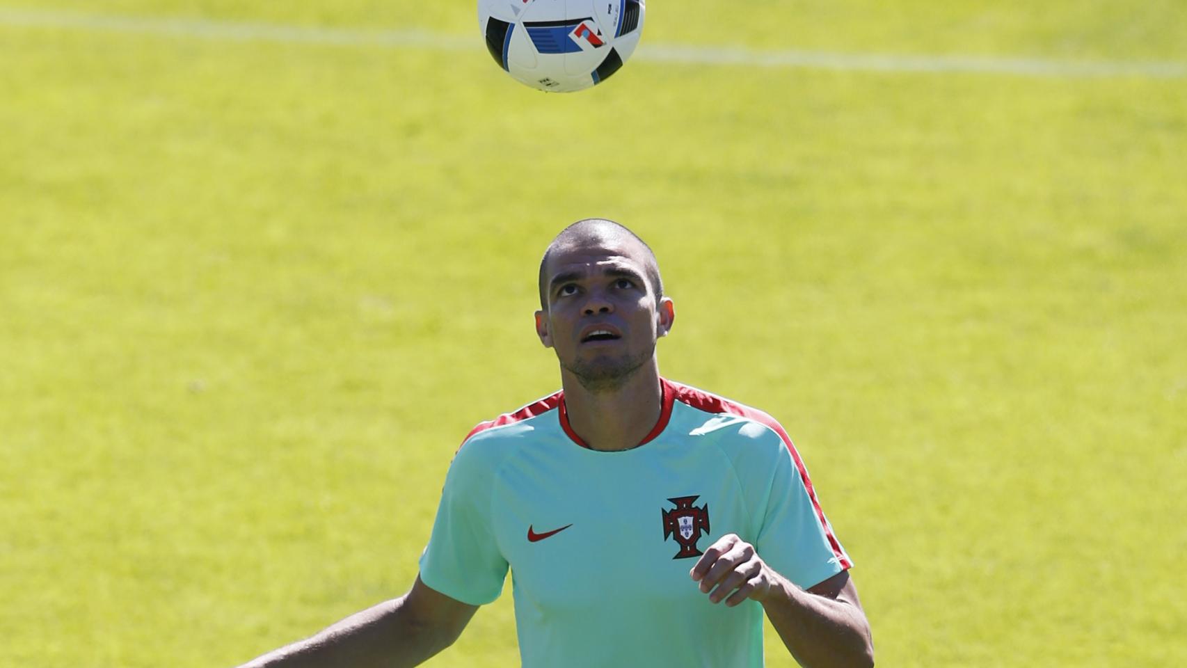 Pepe durante el entrenamiento previo a la final.