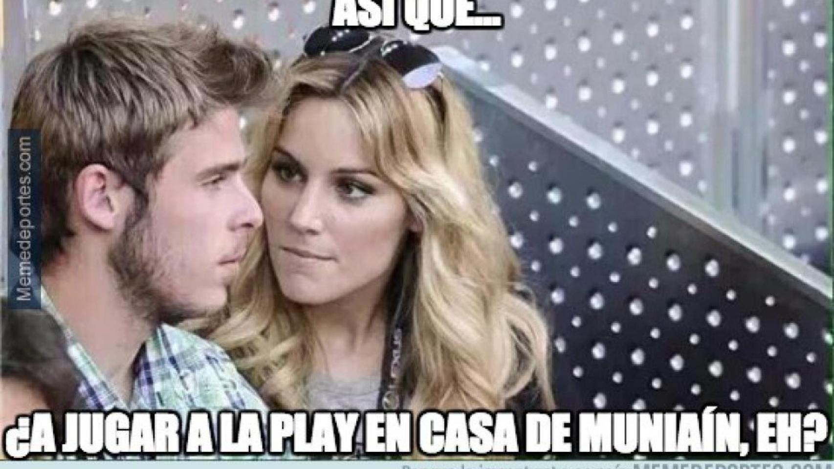 Meme de De Gea junto a Edurne