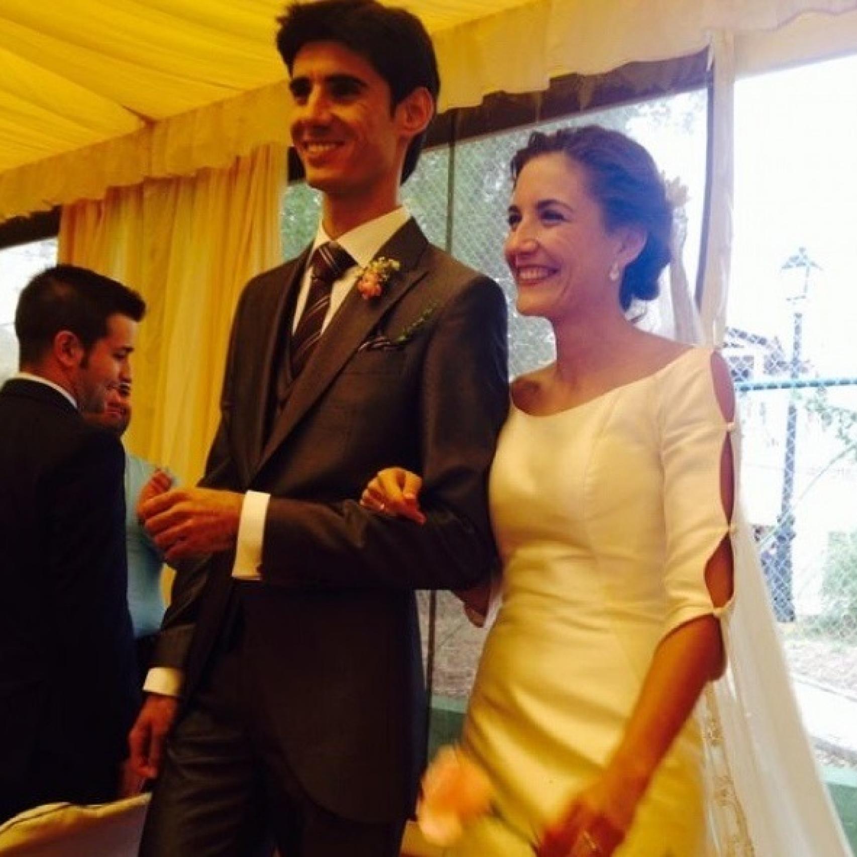 La pareja, el día de su boda.