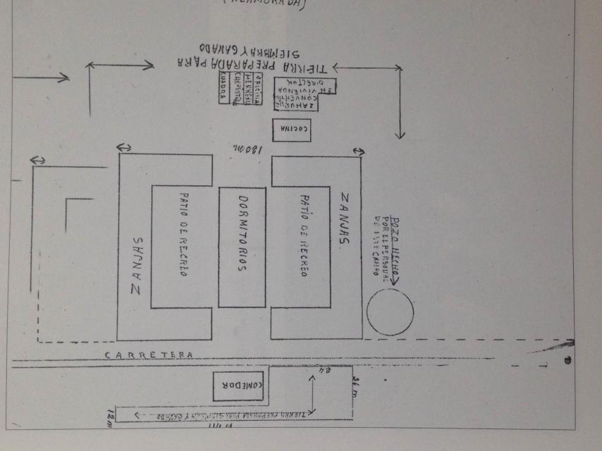 Mapa Boceto Campo de las Arenas. Mª Victoria Fernández Luceño.