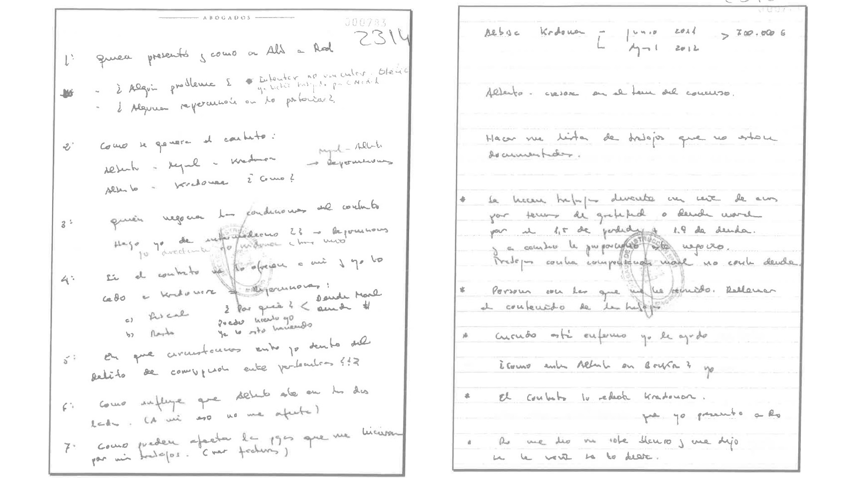 Otros de los documentos intervenidos