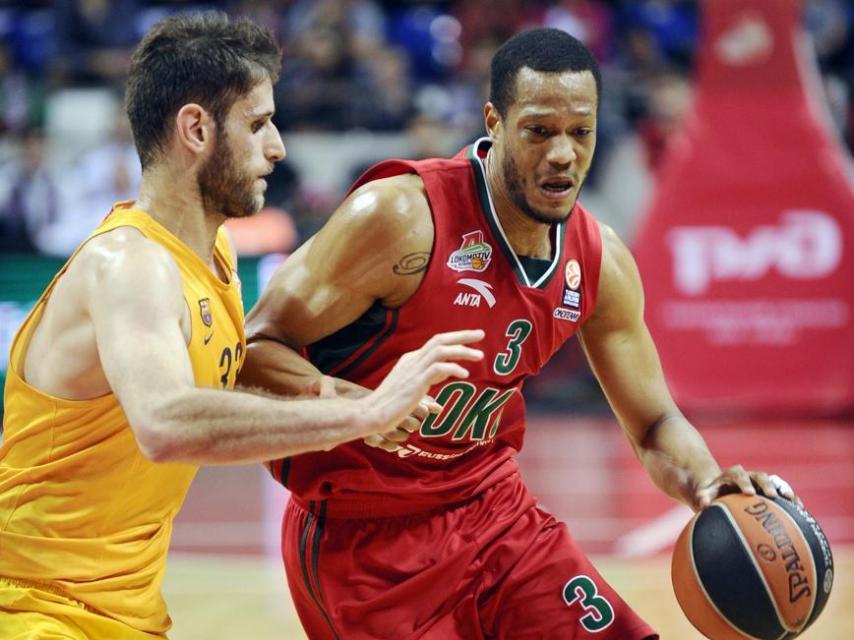 Anthony Randolph durante la eliminatoria de Euroliga ante el Barça.