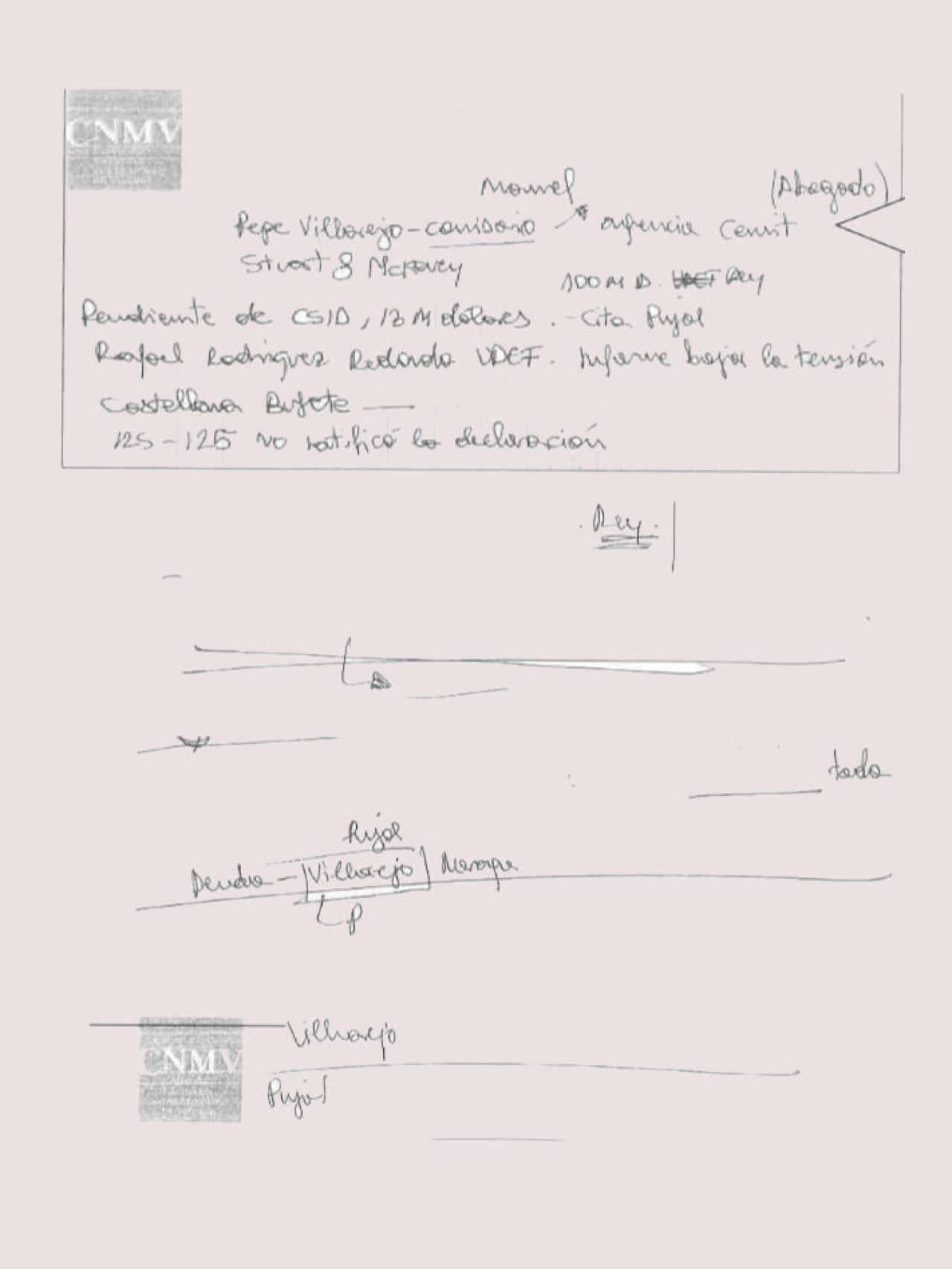 Documento encontrado en el domicilio de Francisco Nicolás Gómez Iglesias durante el registro de la Policía.