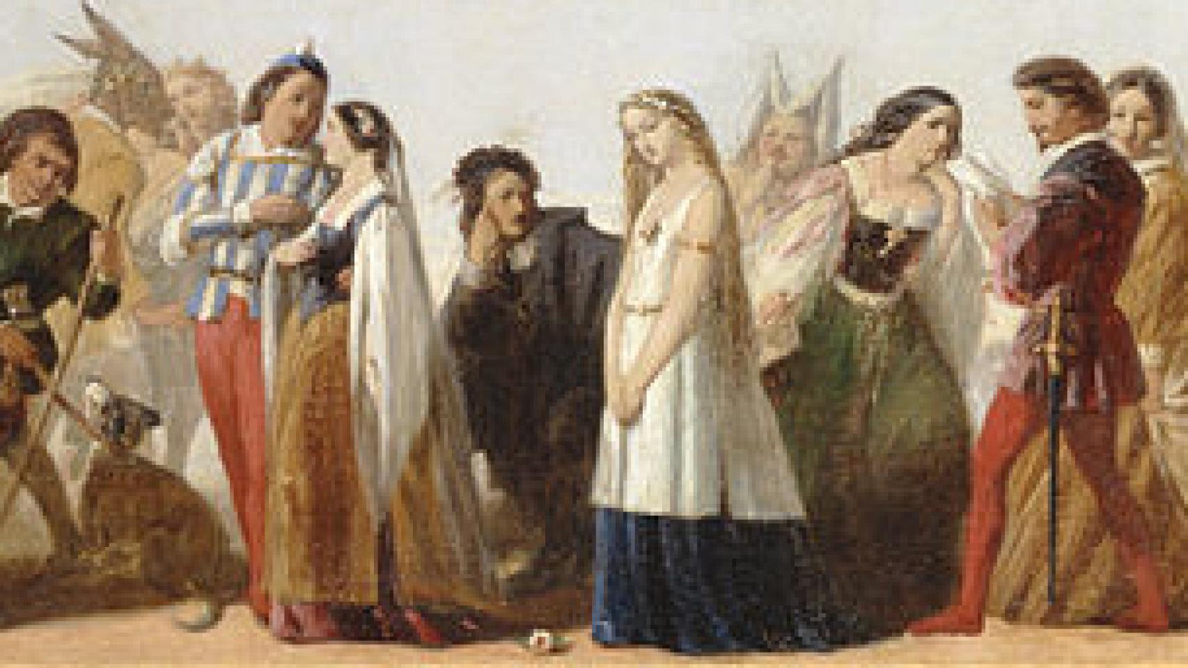 Desfile de personas de Shakespeare, obra de artista desconocido.