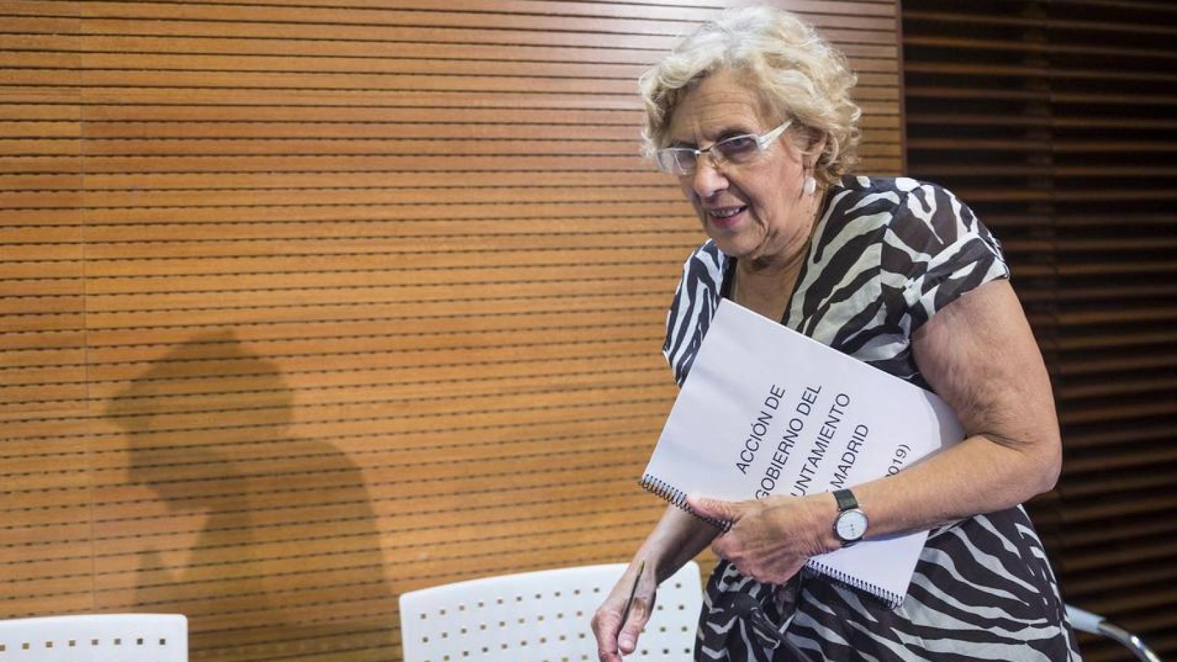 Carmena a la salida de la rueda de prensa