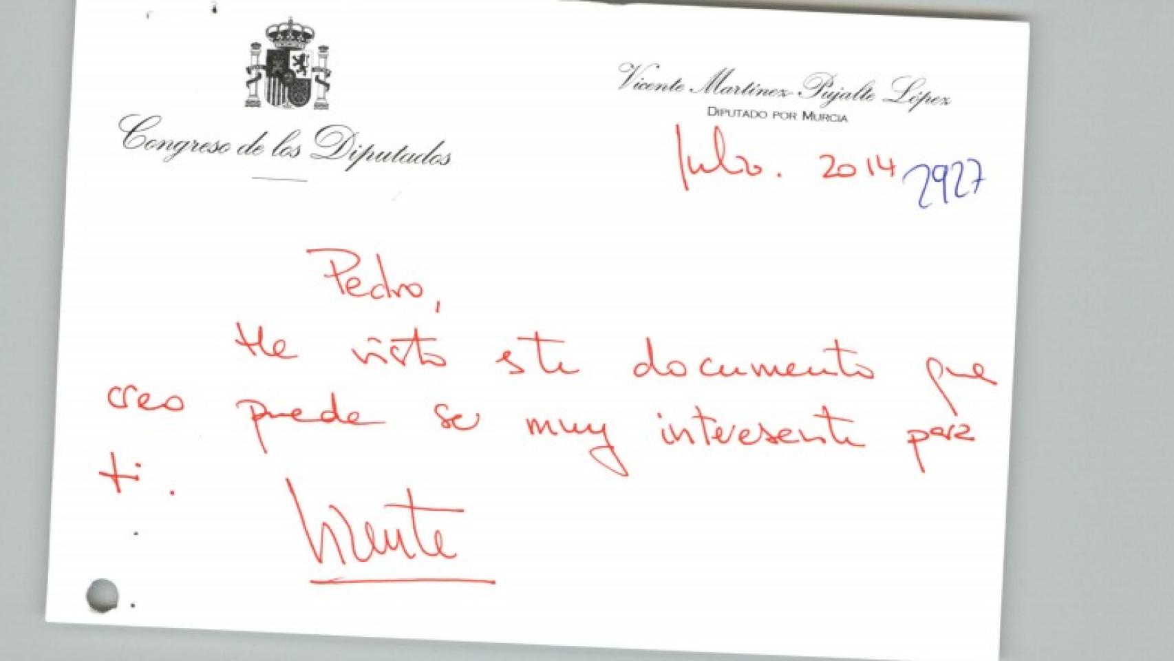 Así usaba Pujalte el sello del Congreso para medrar con De la Serna