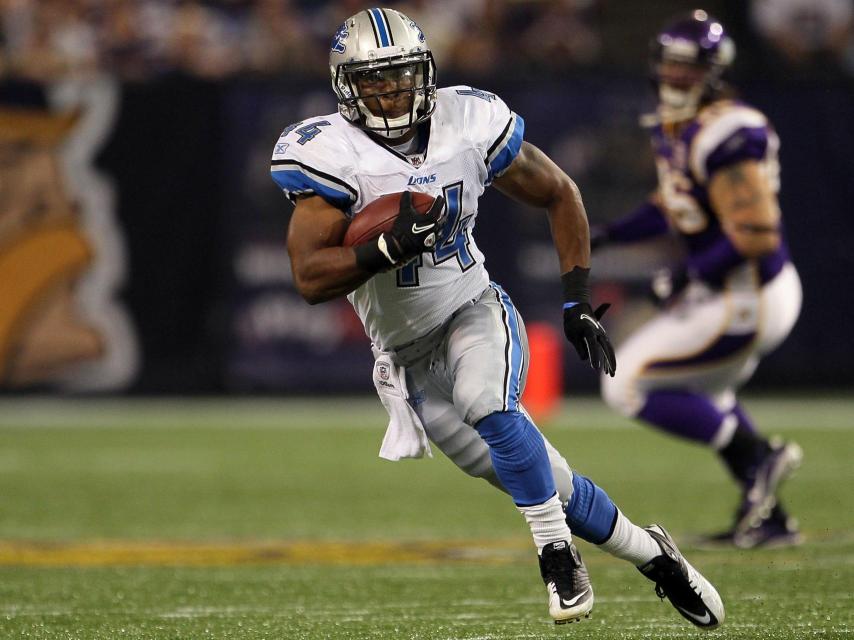 Jahvid Best en un partido con los Detroit Lions.