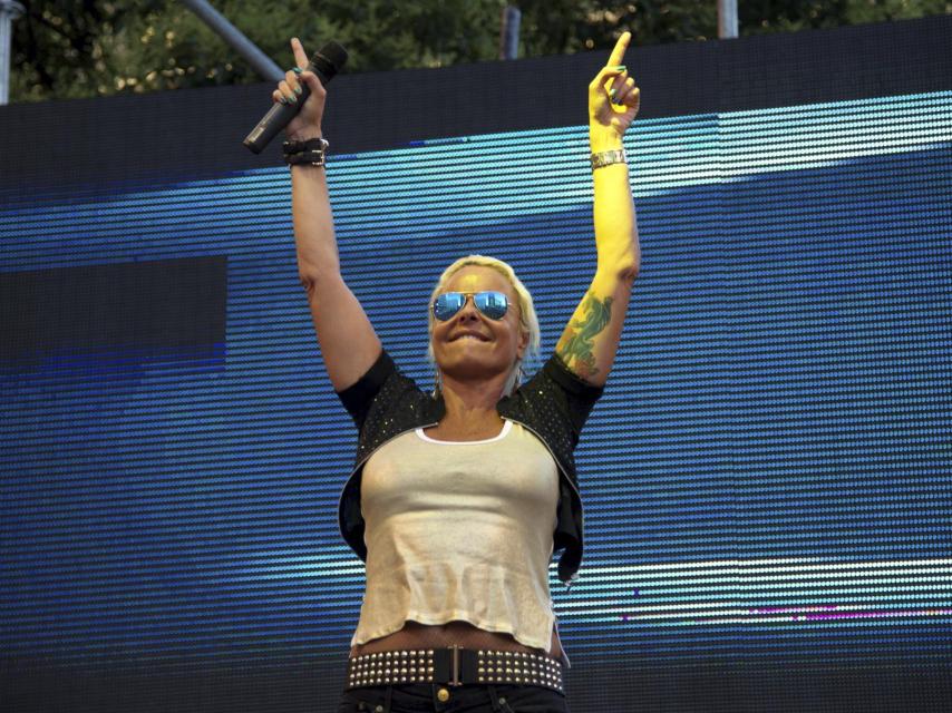 La presentadora Leticia Sabater en un bolo