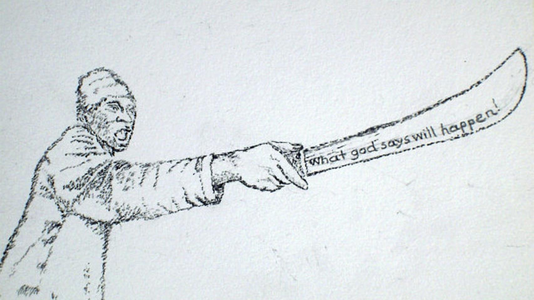 Otra pintura de Özgür sobre el muro.