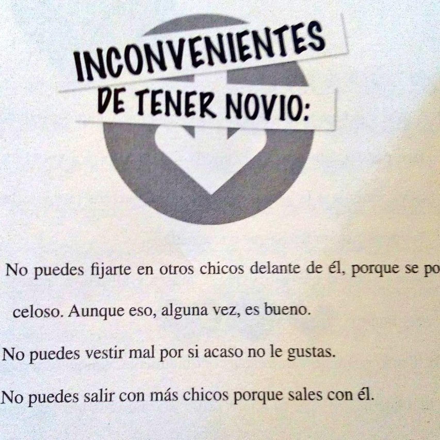 Inconvenientes de tener novio según el libro
