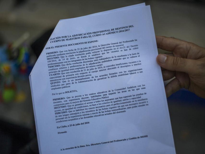 Alegaciones presentadas por los docentes andaluces a la resolución de plazas