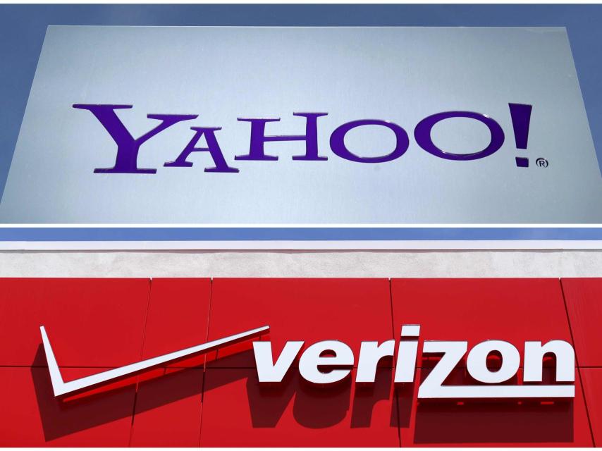 Logos de Verizon y Yahoo