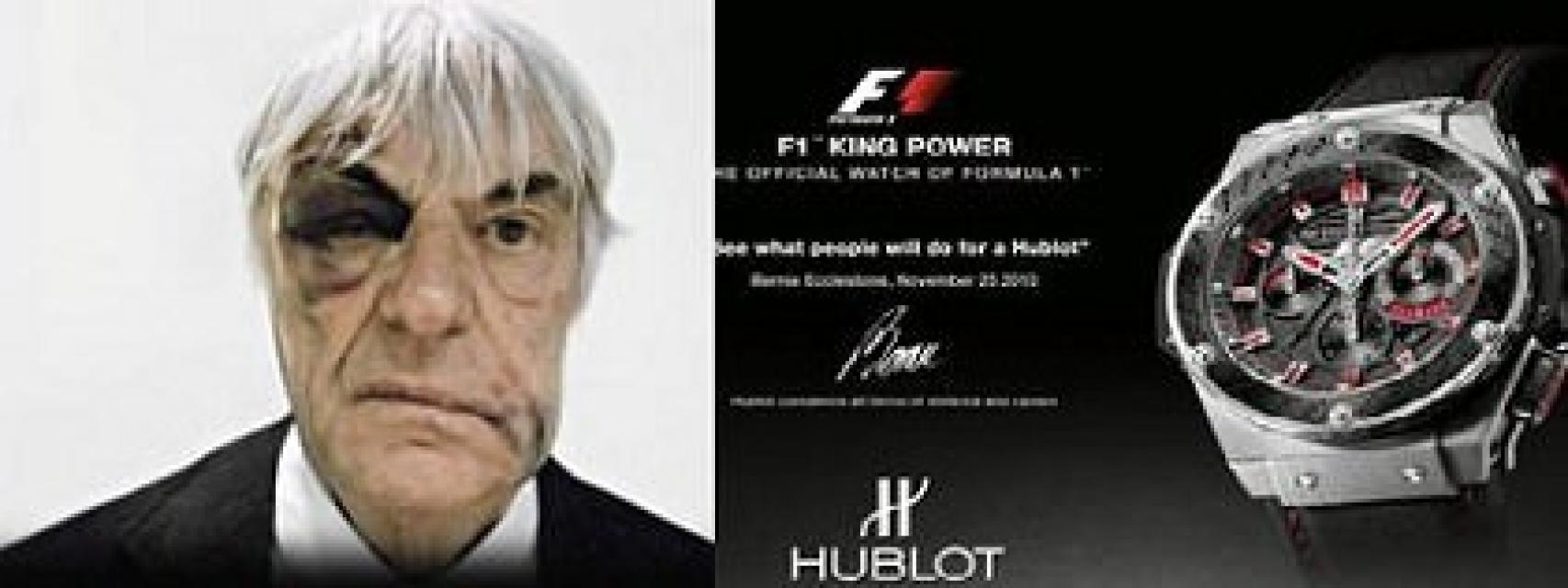 Anuncio de Bernie Ecclestone para Hublot.
