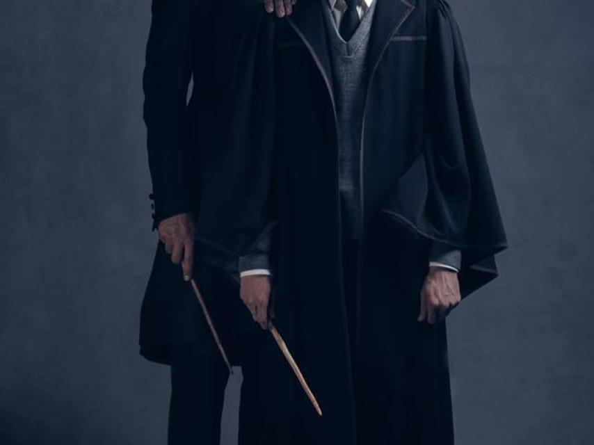 Scorpius Malfoy con su padre Draco.