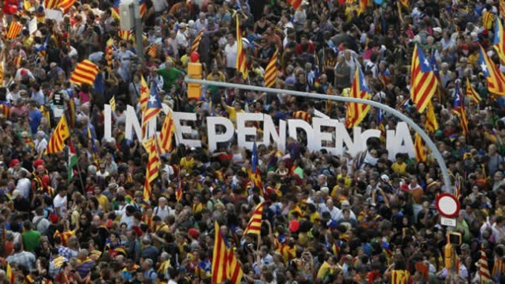 Manifestación por la independencia de Cataluña en la última Diada.