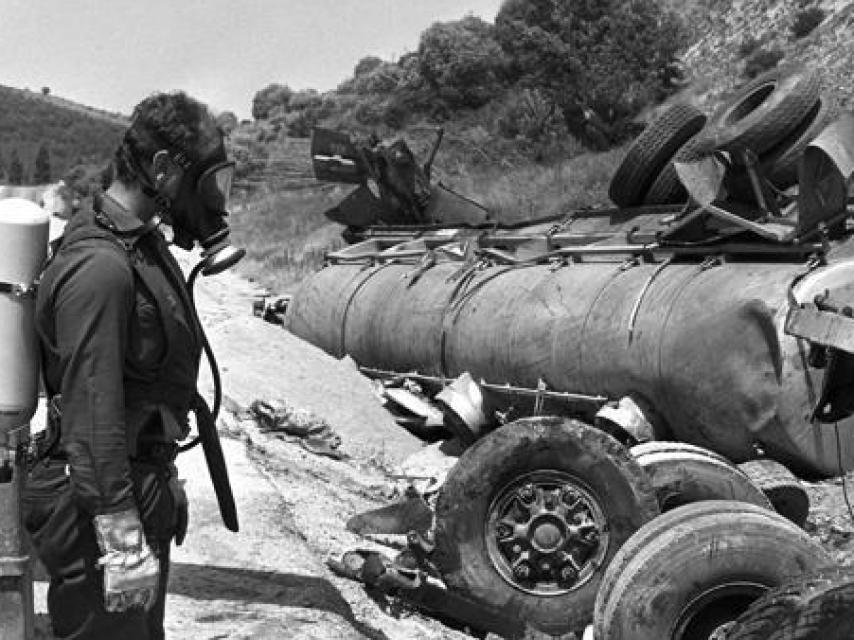 El estado en el que quedó la cisterna.