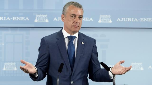 El lehendakari, Iñigo Urkullu, comparece ante los medios de comunicación.