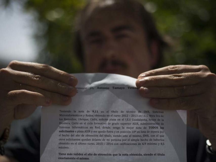 Antonio Tamayo tiene un 9,11 de nota y no ha conseguido plaza