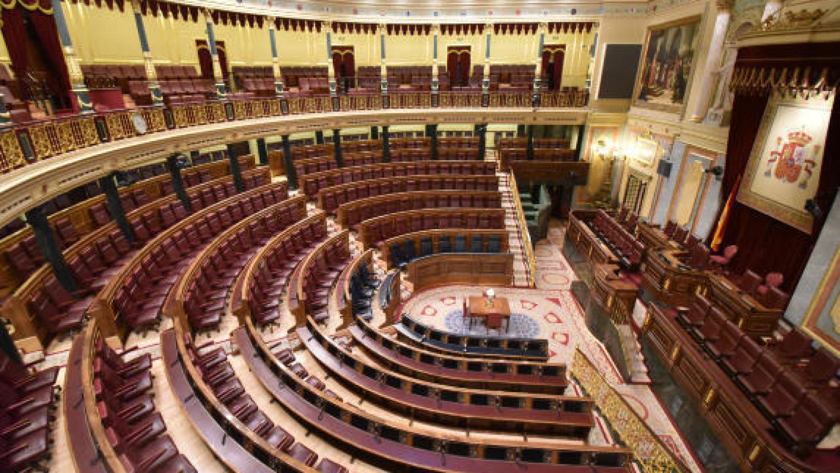 El Congreso de los Diputados, vacío.