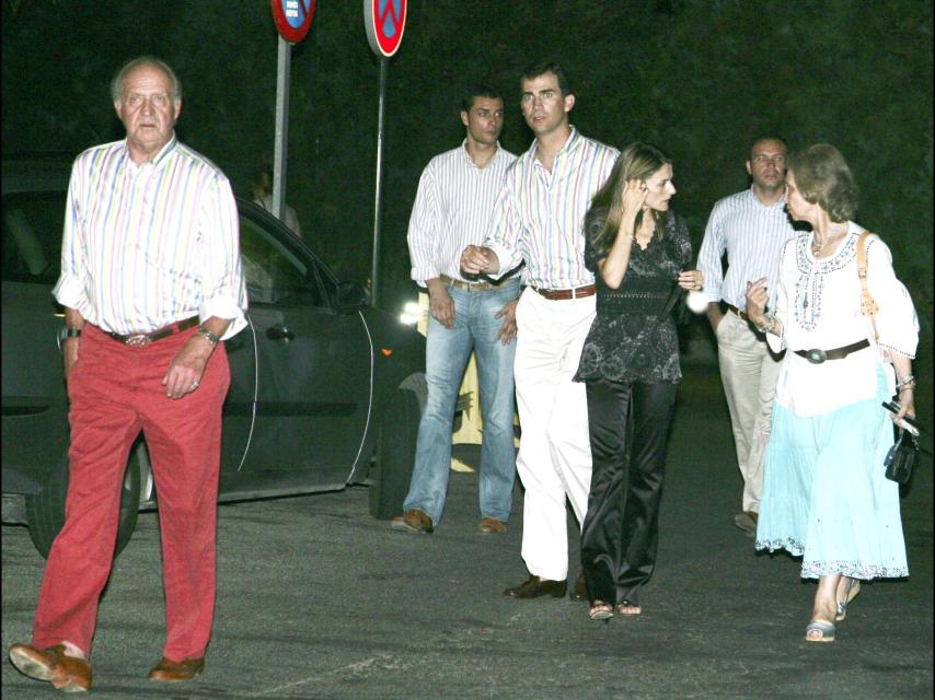 Los reyes eméritos y los actuales, durante una cena en Mallorca.