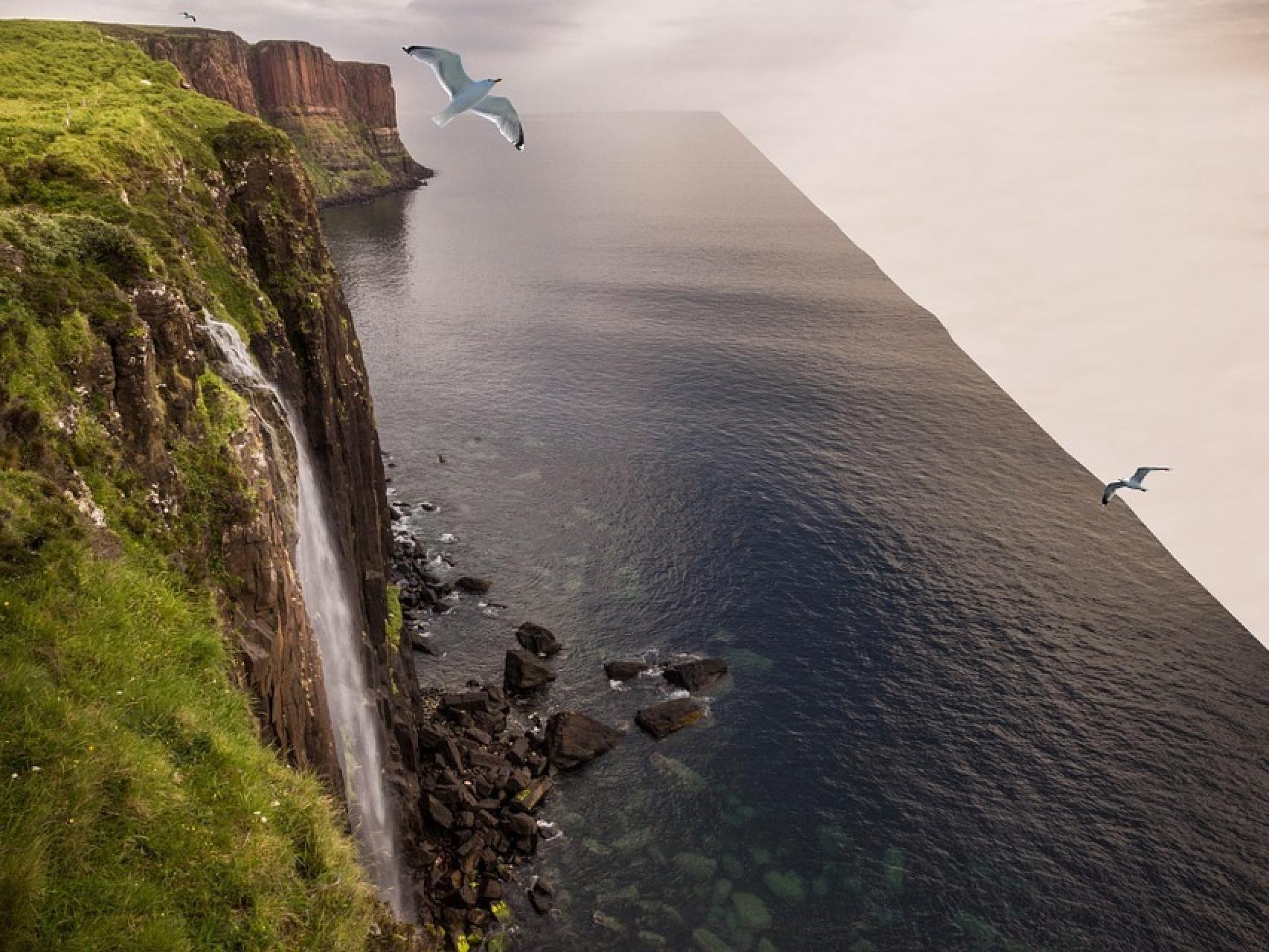 Una representación de la Tierra Plana.