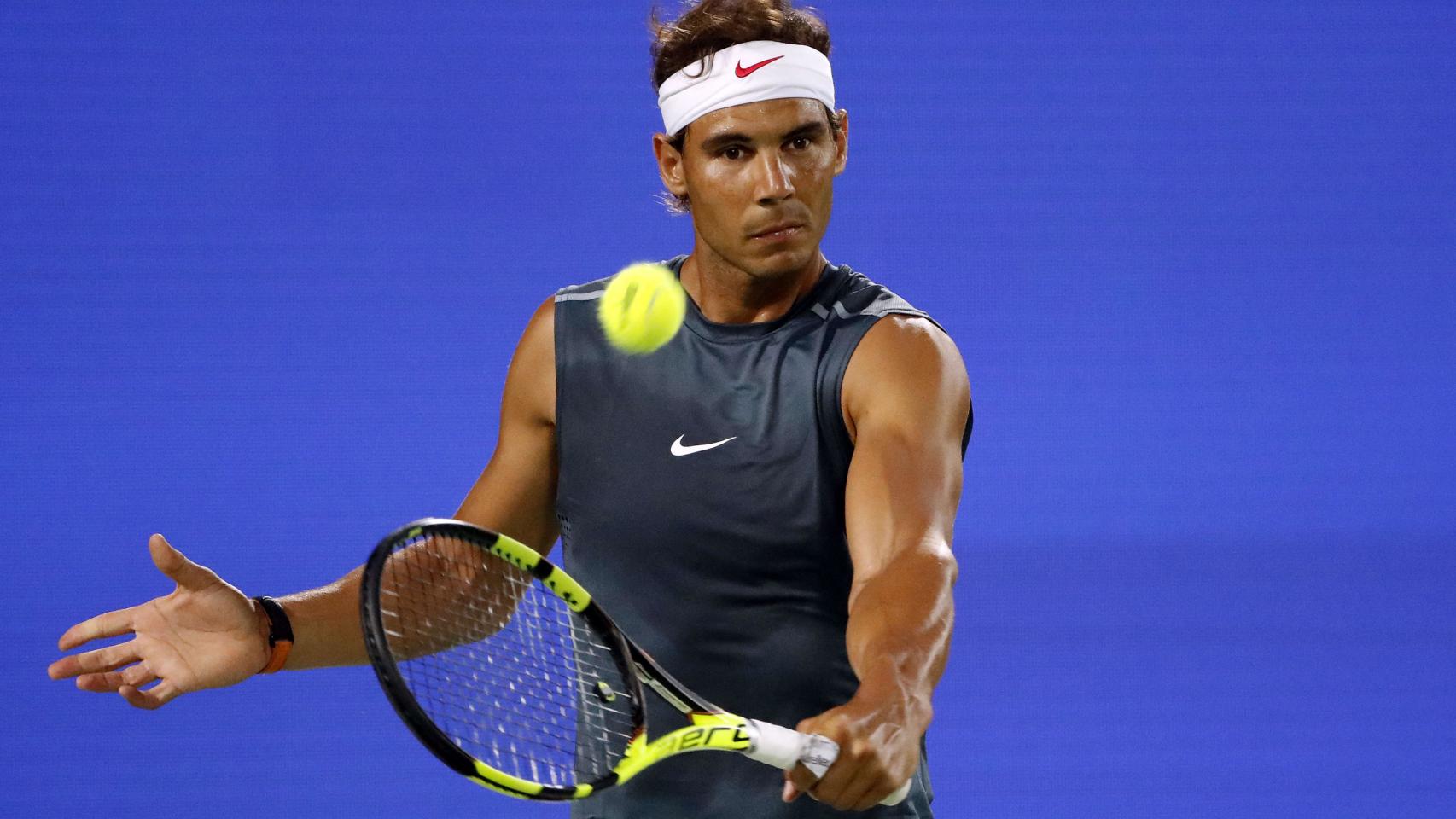 Nadal, entrenando en Río.