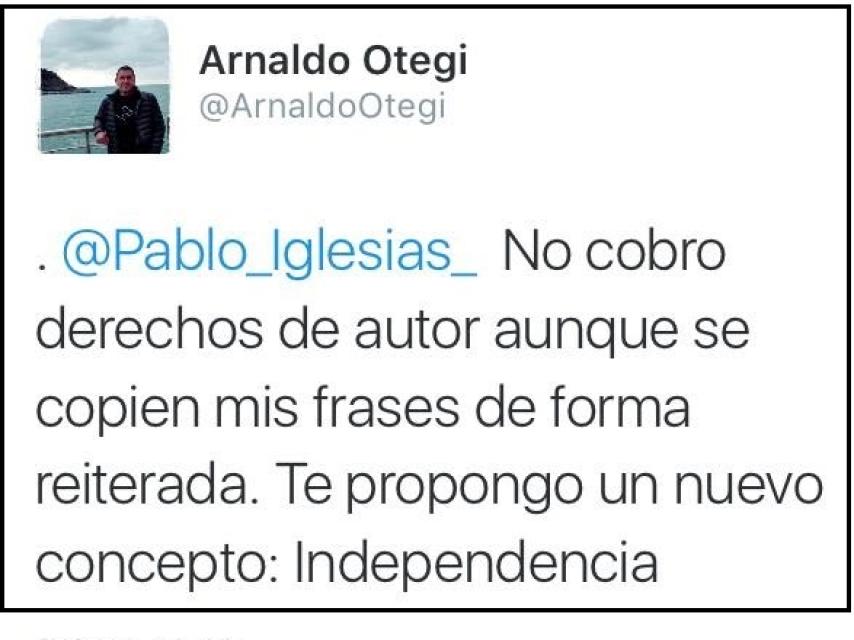 El curioso mensaje de Otegi a Iglesias en el que le acusa de copiarle.