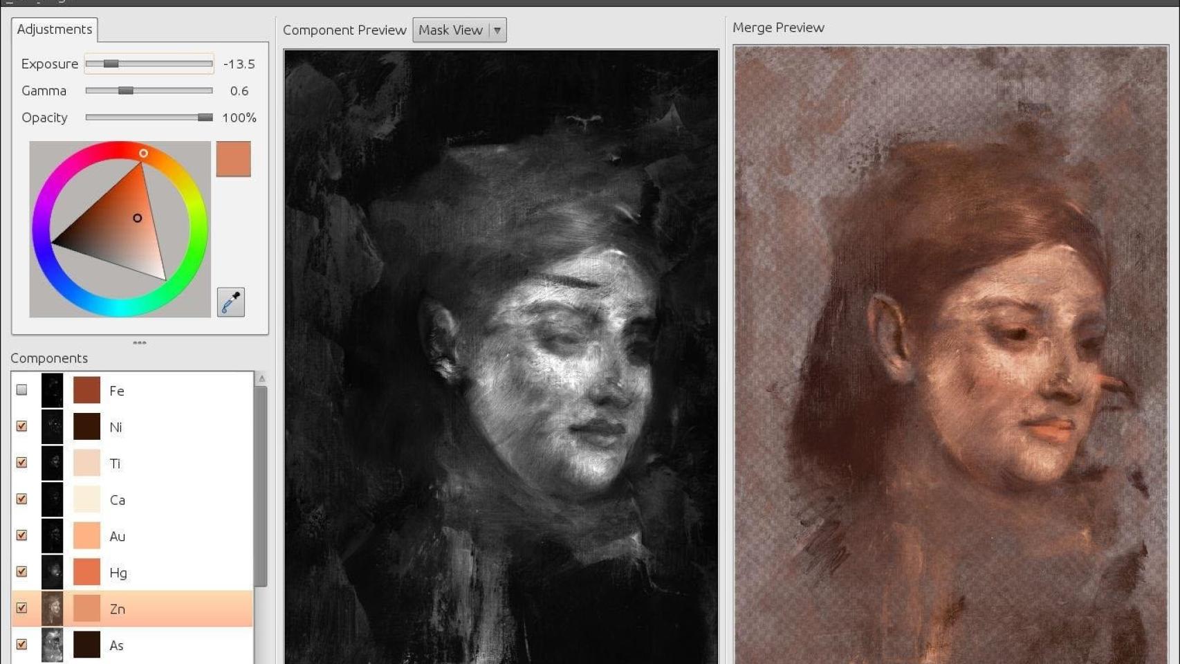 El software empleado para realizar la reconstrucción del cuadro.