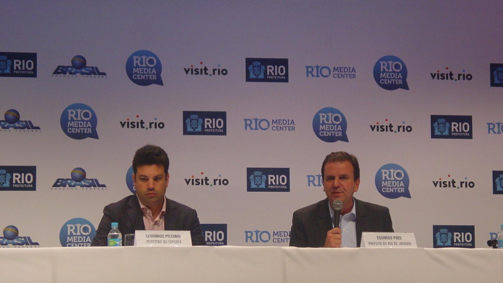 Rueda de prensa del alcalde de Río y del Ministro de Deportes.