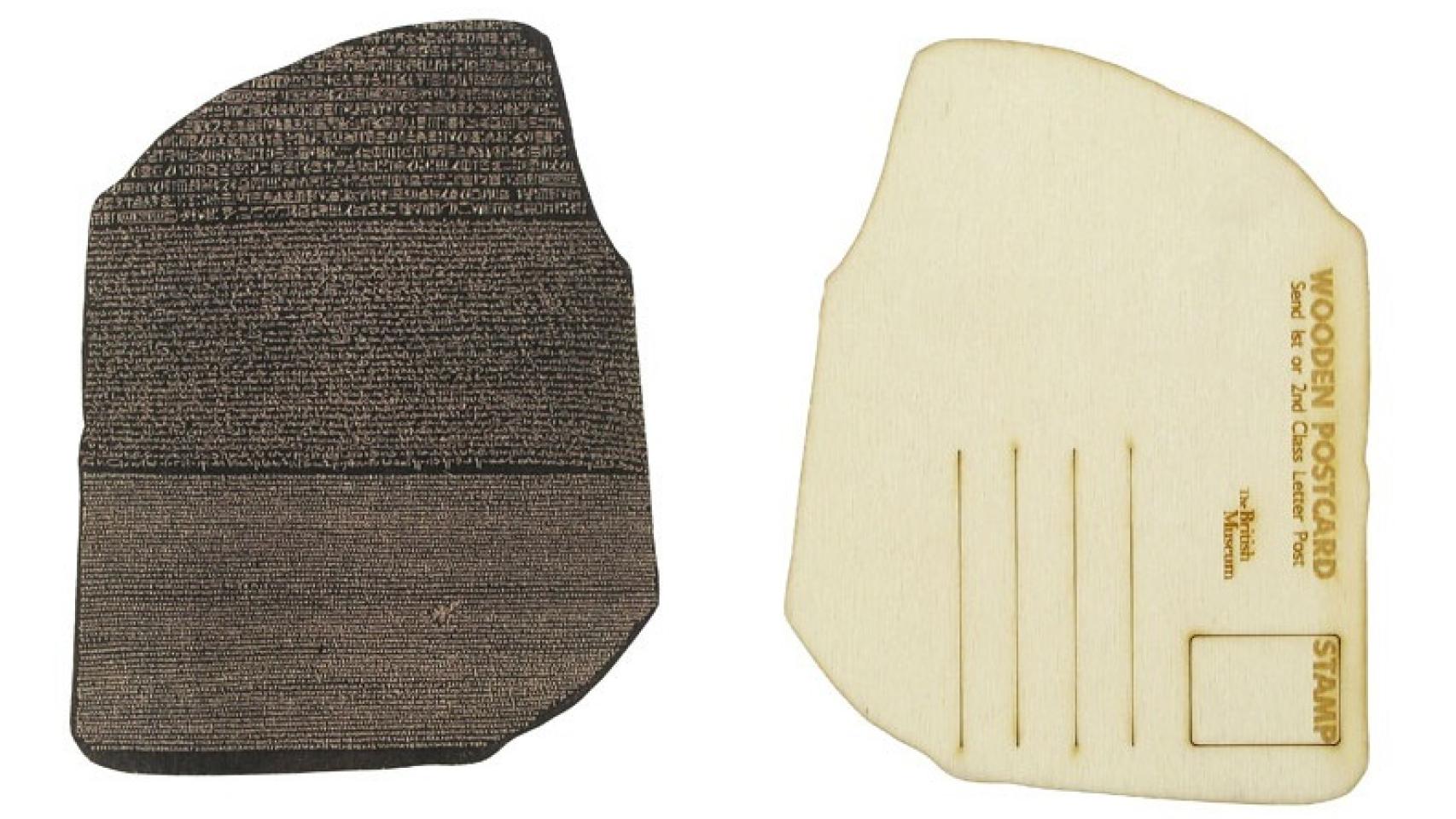 También una postal... con la forma de la estela Rosetta.