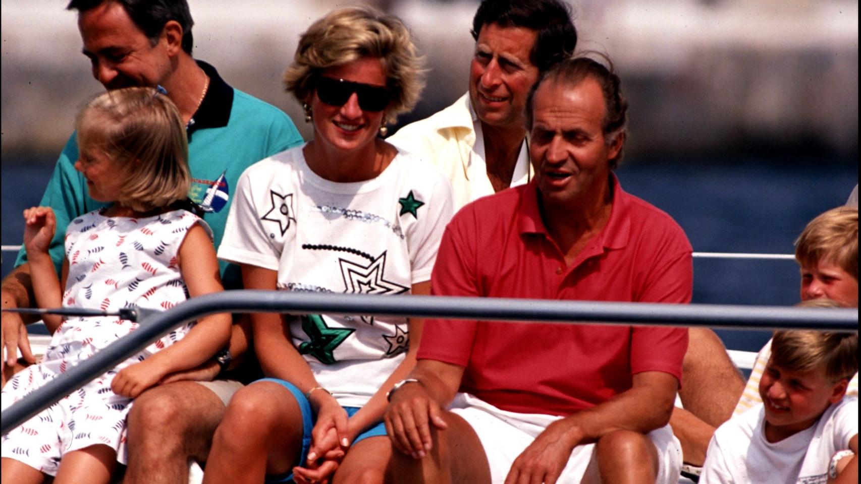 Lady Di y Juan Carlos en Mallorca. Año 1987.