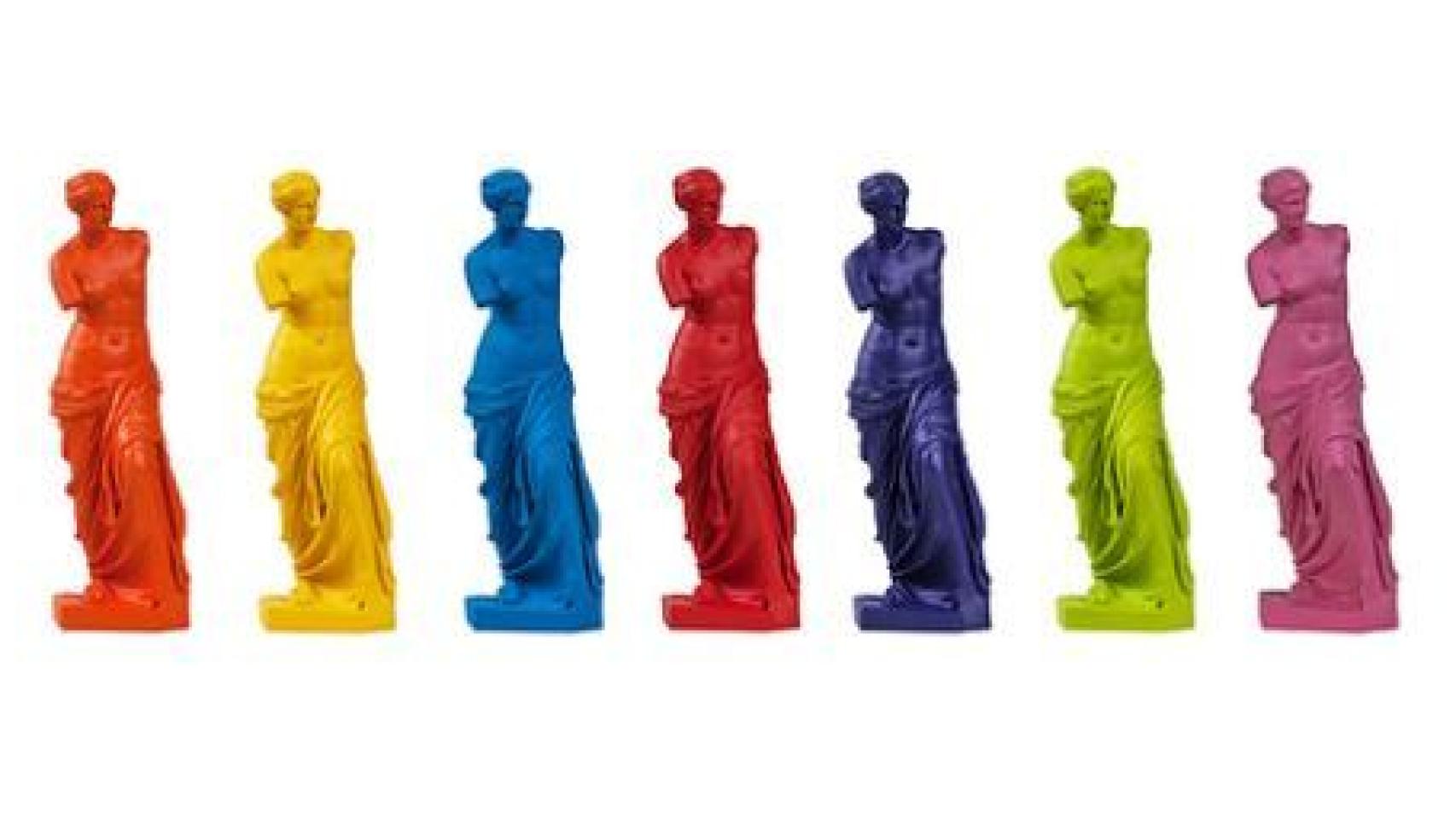 Toda la gama de colores de la réplica de resina.