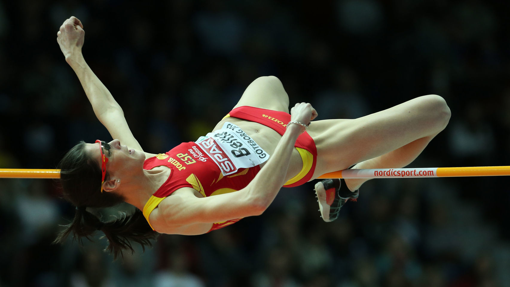 Ruth Beitia, en salto de altura.
