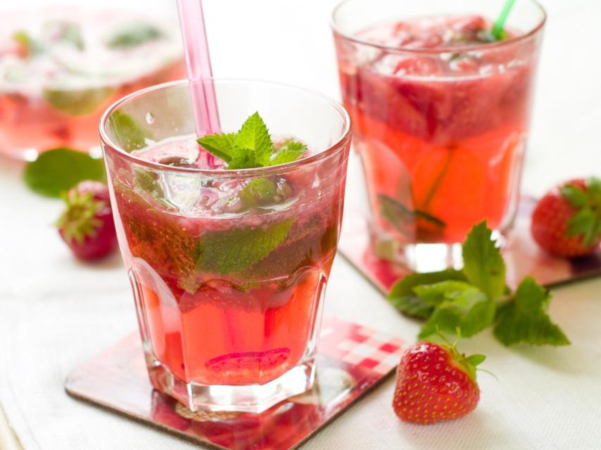 Mojito de ruibarbo y fresa