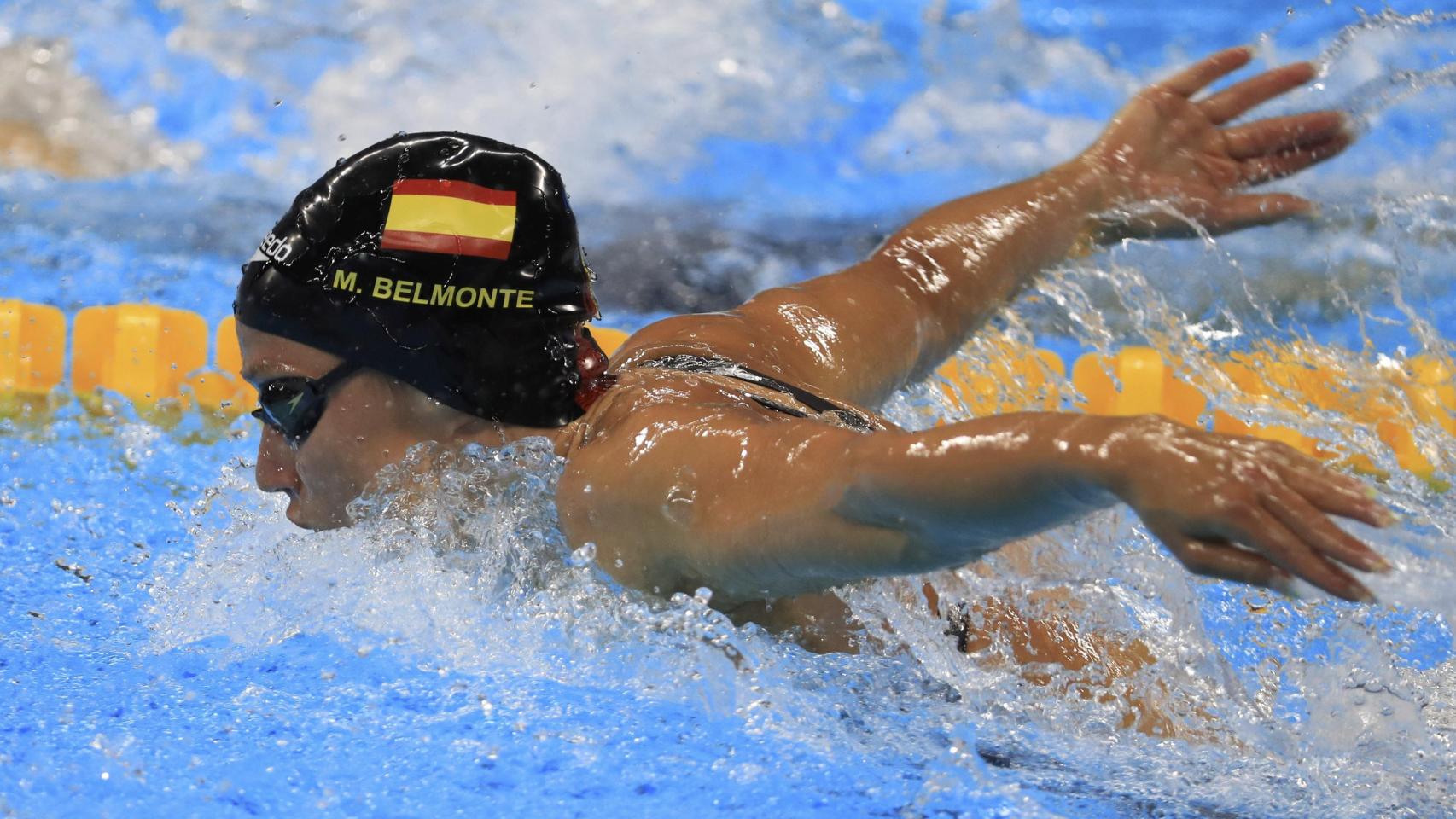 Mireia Belmonte en la final de 200 mariposa.