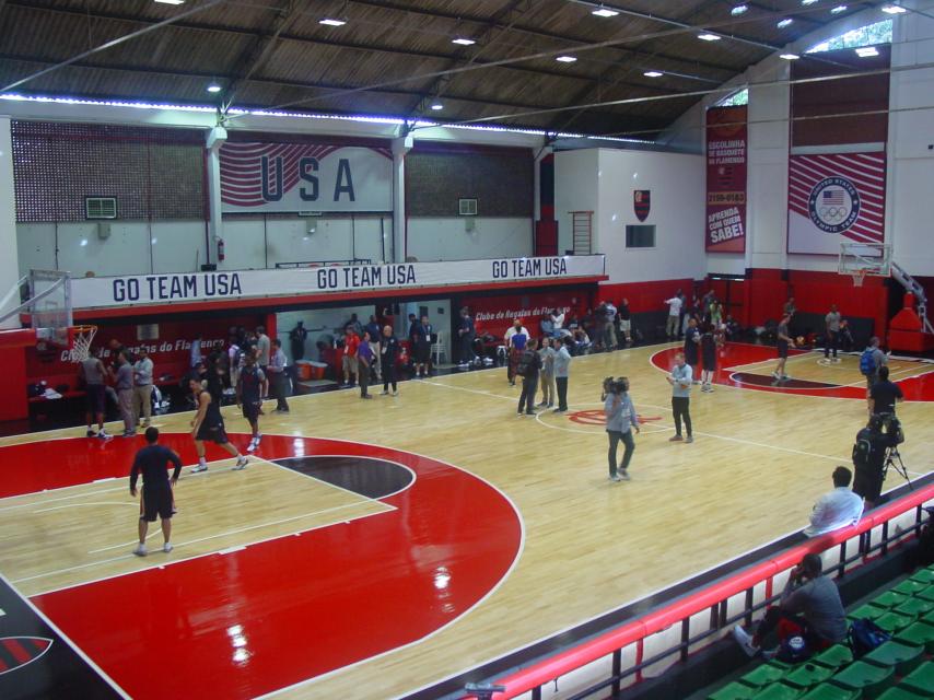 Vista general del entrenamiento de USA en Flamengo.