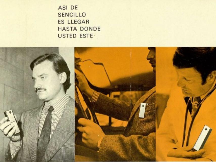 Detalle de un folleto promocional del servicio de mensáfono de Telefónica, anterior a Mensatel.