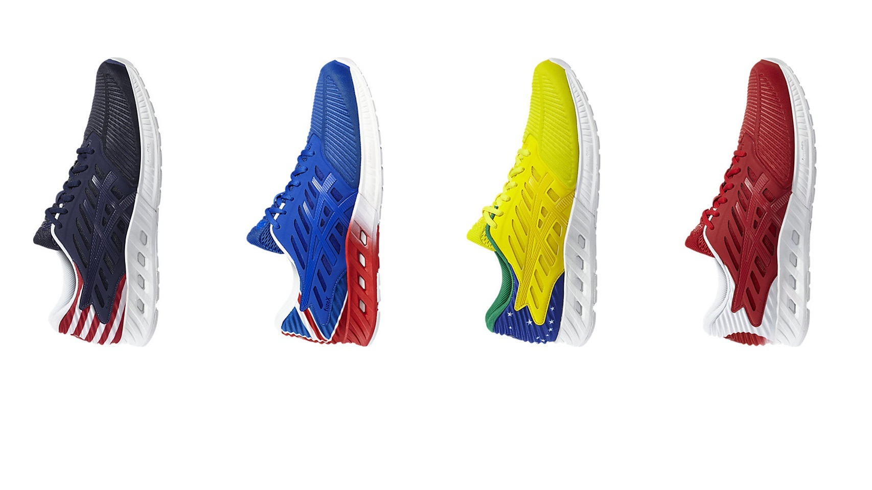 Deportivas de Asics inspiradas en banderas de diferentes países para los JJOO de Río 2016.