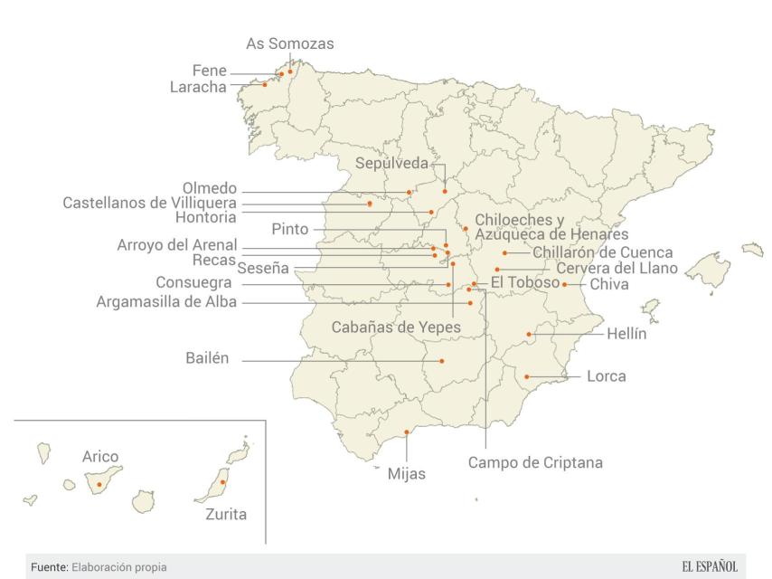 Vertederos ilegales de neumáticos en España.
