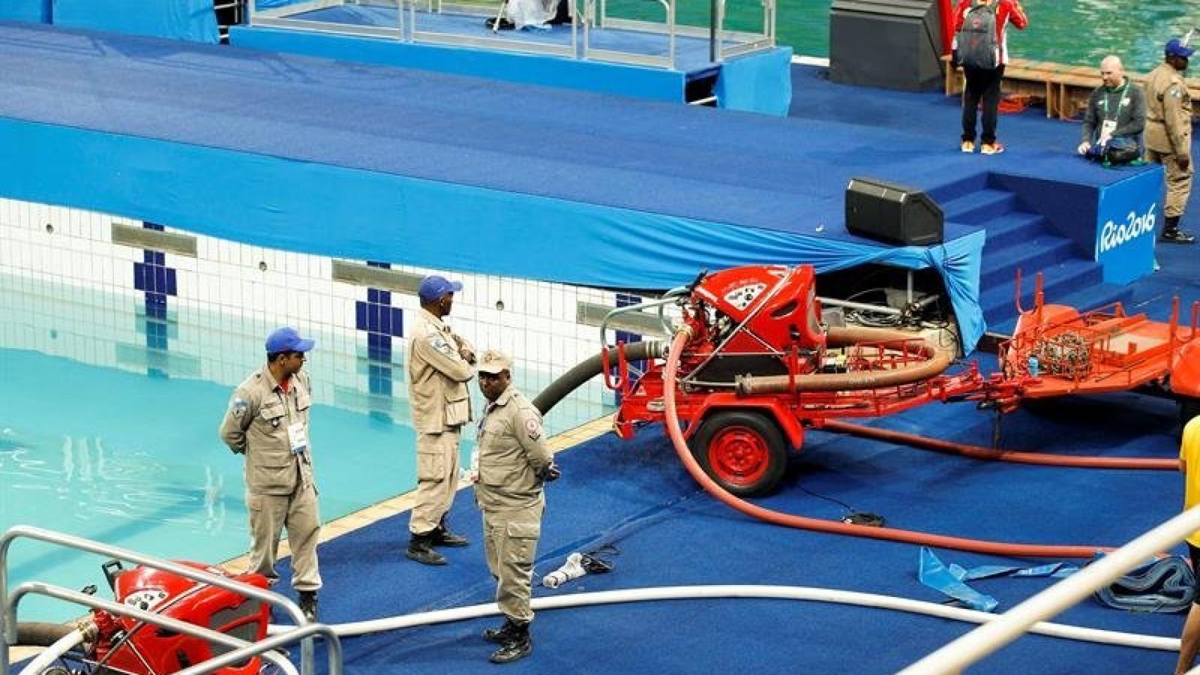 La piscina de sincronizada de Río cambia su agua.