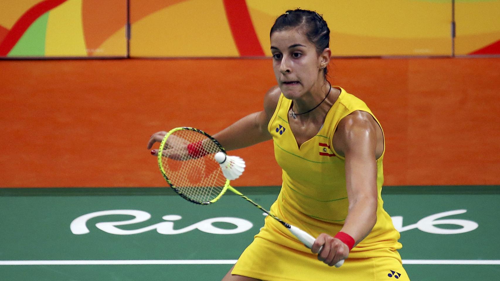 Carolina Marín durante su segundo partido en Río.