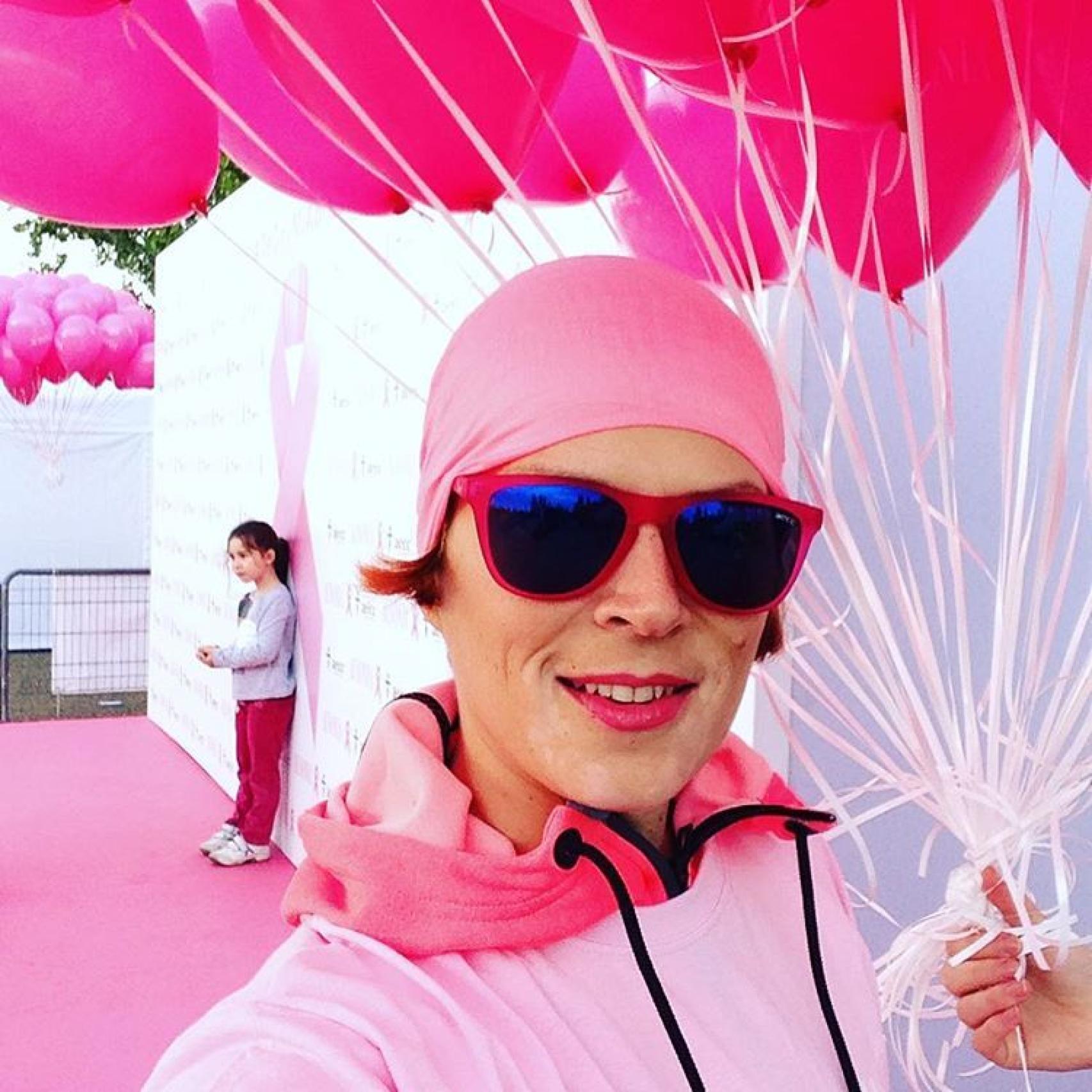 La modelo en la carrera contra el cáncer