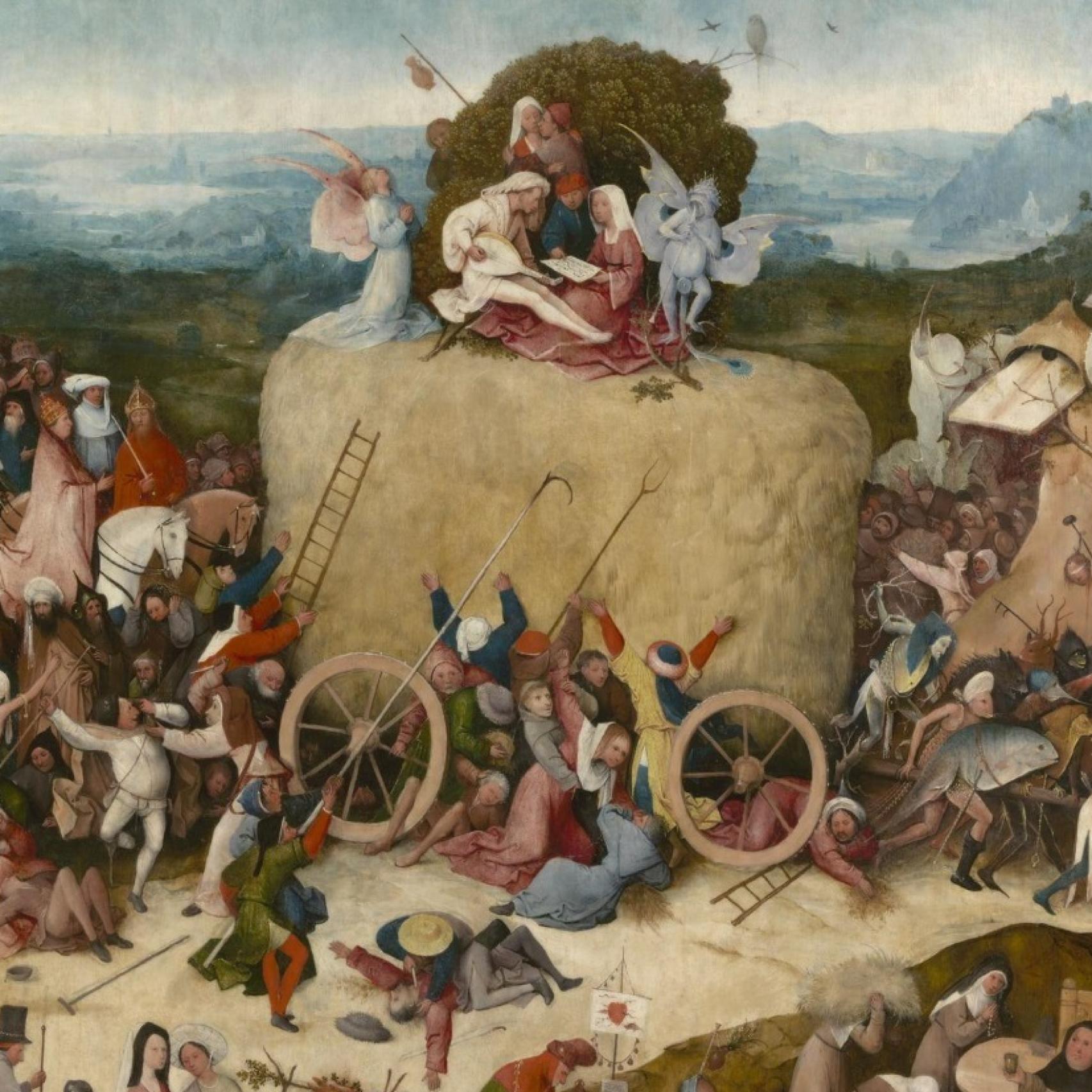 Fragmento del Tríptico del carro del heno (1515), del Bosco.