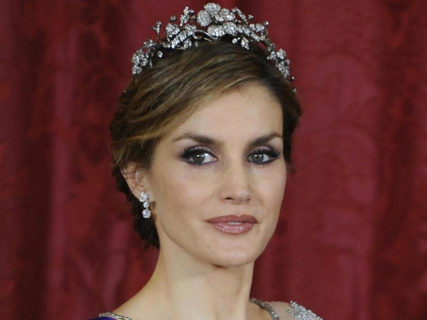 Letizia, con la tiara floral, su preferida.