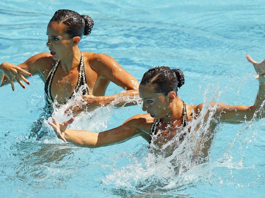 Mengual y Carbonell durante la competición.