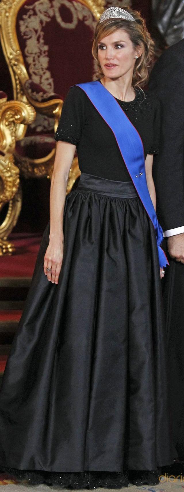 Doña Letizia, en la cena de gala en honor al presidente de Chile en 2011.