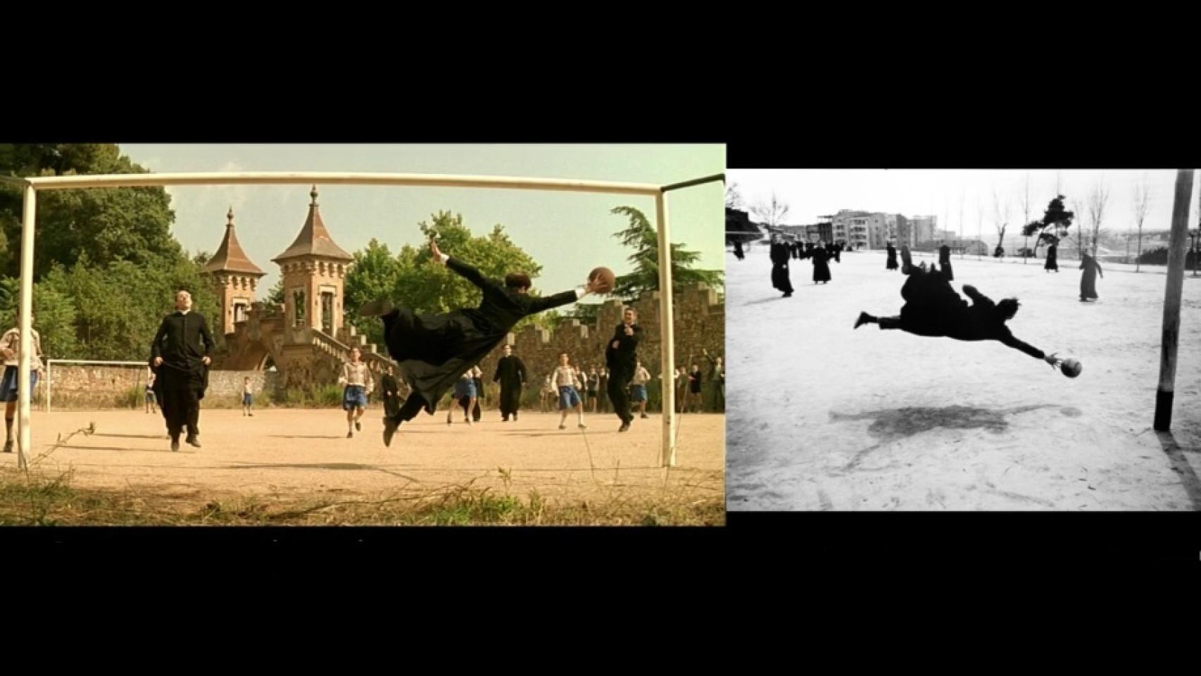 Una escena de 'La mala educación' comparada con un cuadro de Masats.