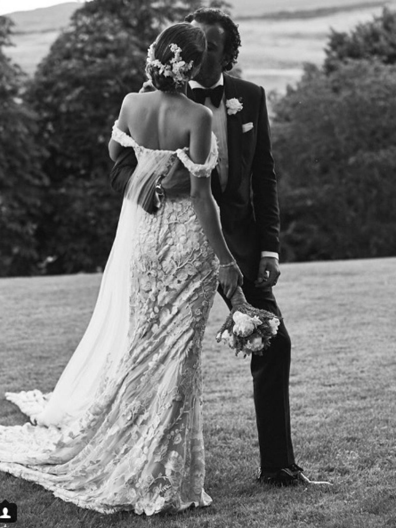 Los novios, el día de su boda.