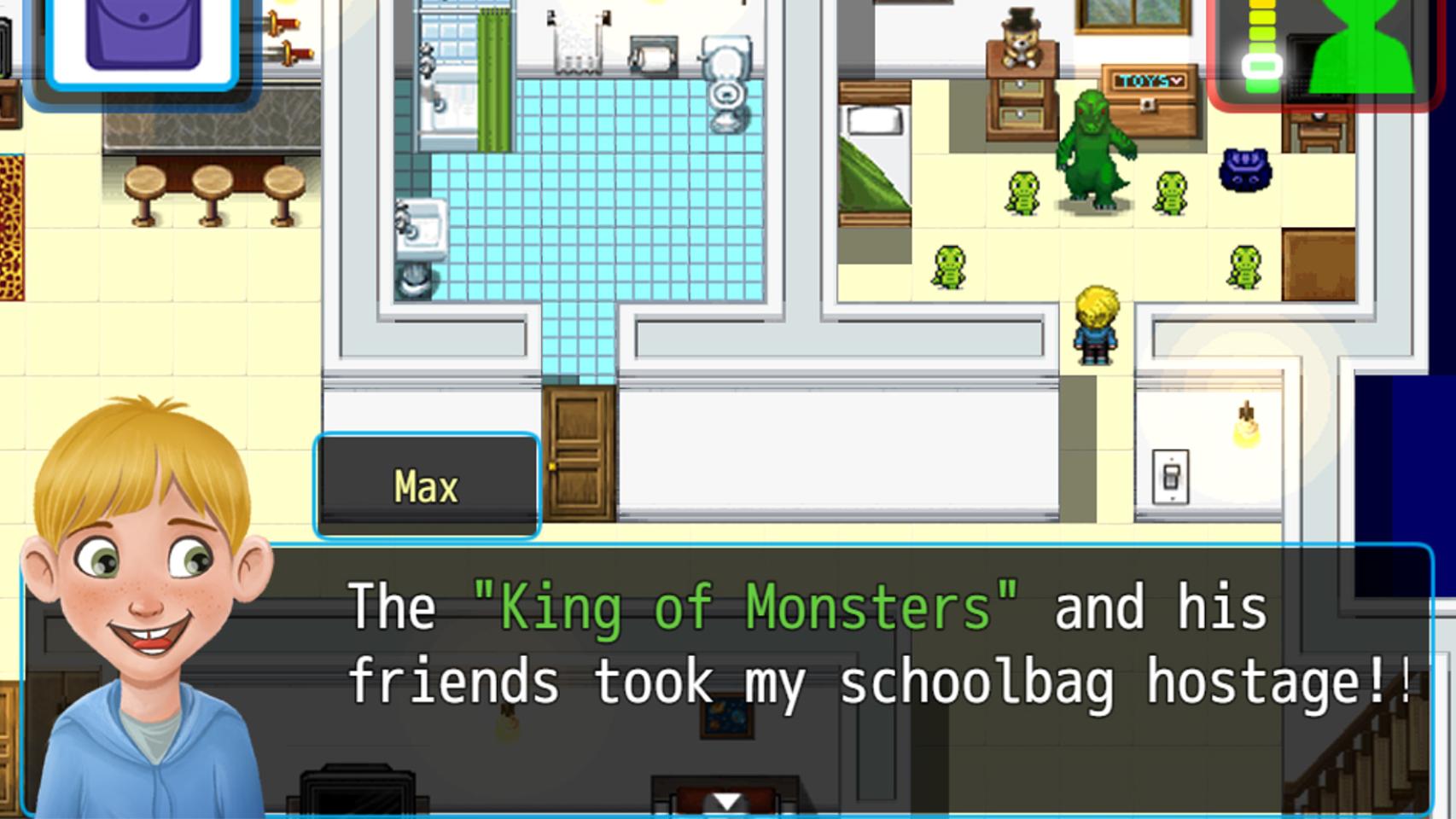 El pequeño lucha contra sus monstruos