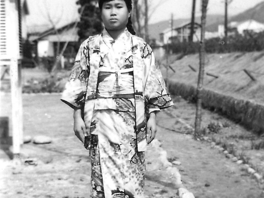 Sadako, poco después de enfermar.